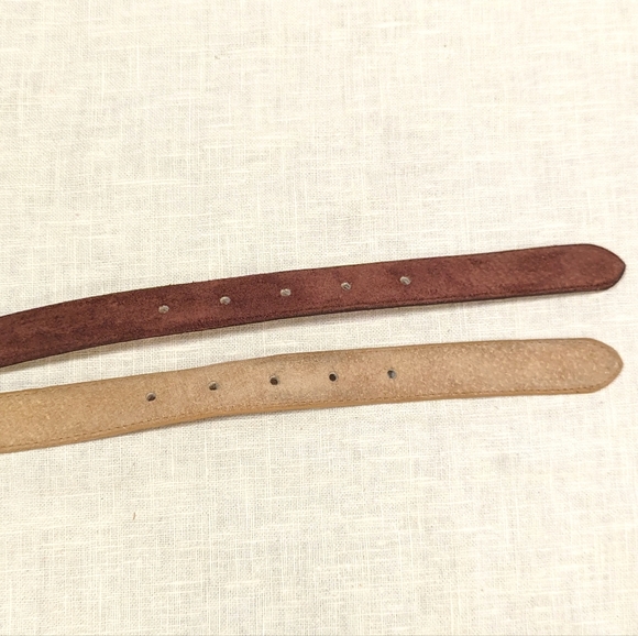Lot of 2 Laura Gayle Suede Leather Belts Brown Tan Women's Sz XL - Picture 6 of 11
